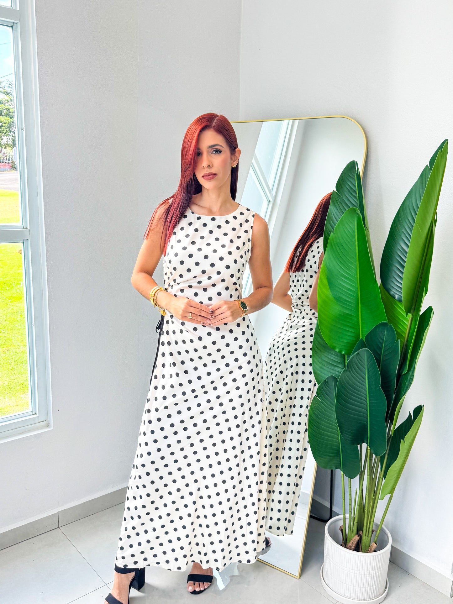 “Evelyn” Polka Dots Cocktail Dress