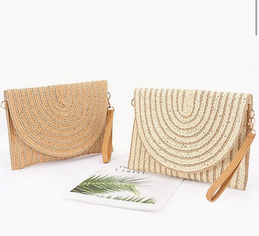 Envelope Clutch (ivory & khaki)