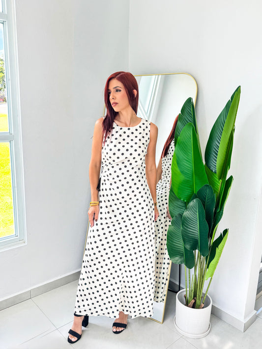 “Evelyn” Polka Dots Cocktail Dress