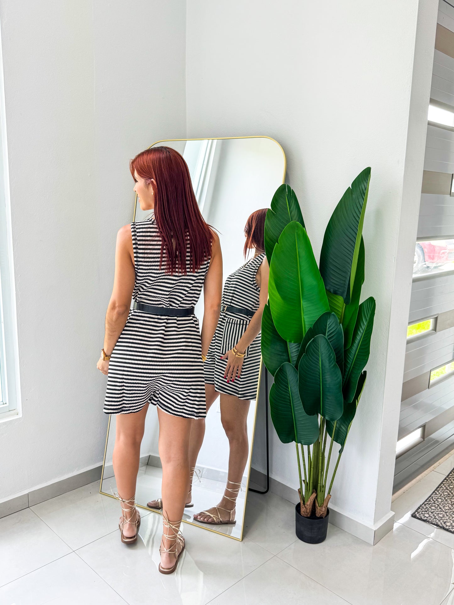 “Cristina” Stripe Romper
