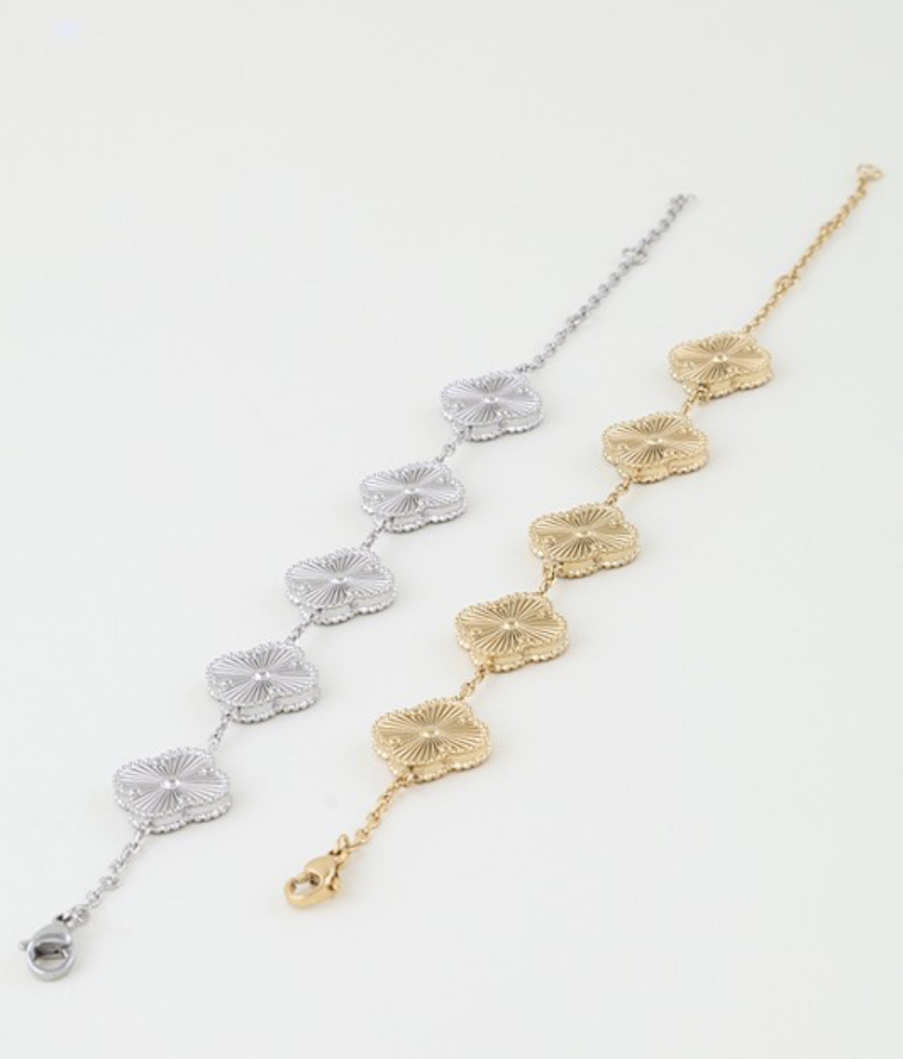 Clover Charms Gold & Silver Bracelet