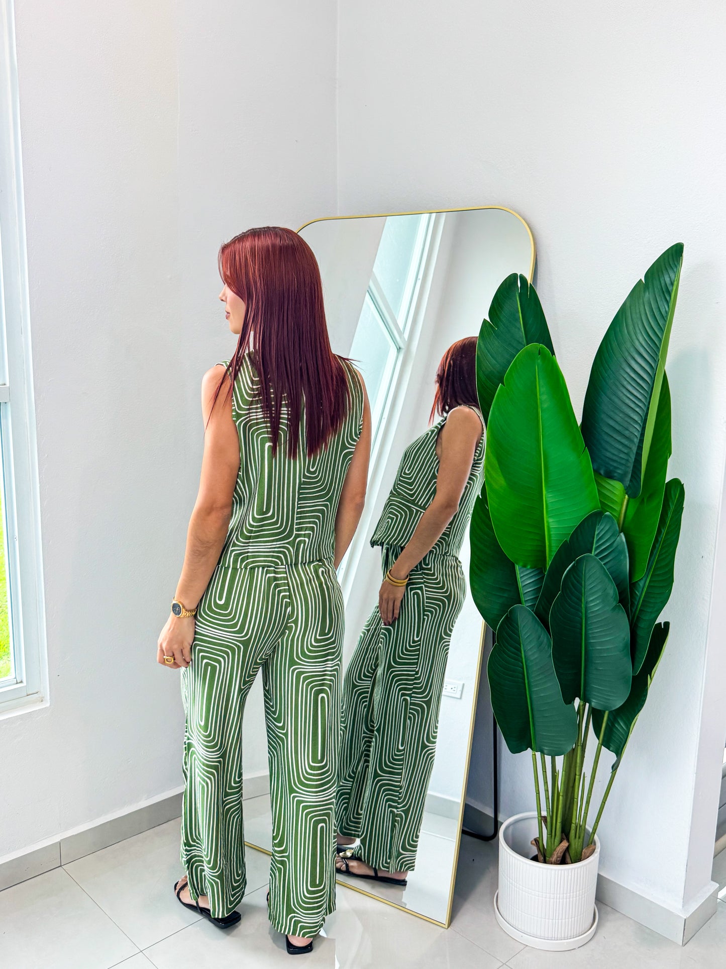 “Sheila” Green Printed Set