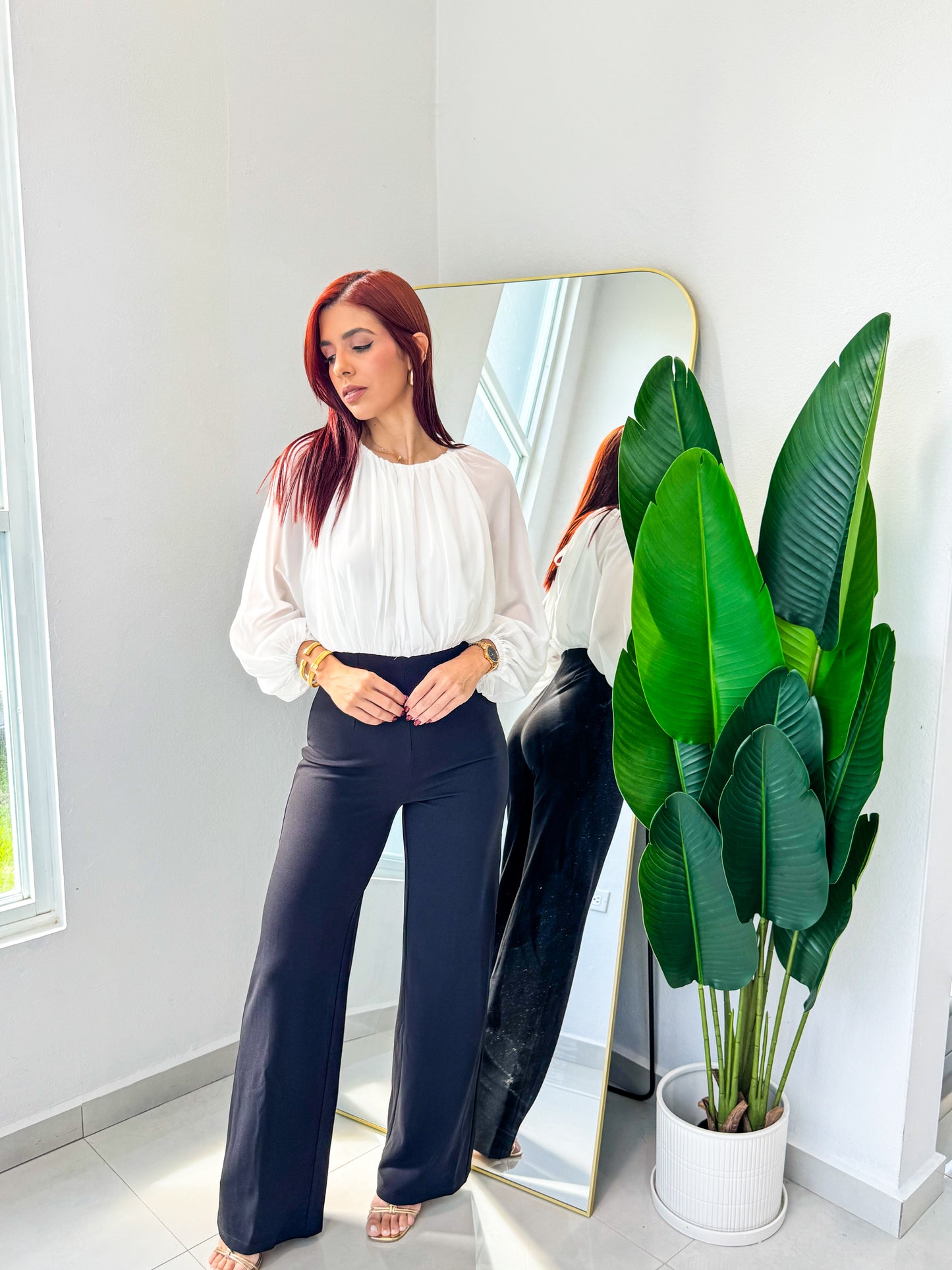 “Amanda” White/ Black Jumpsuit