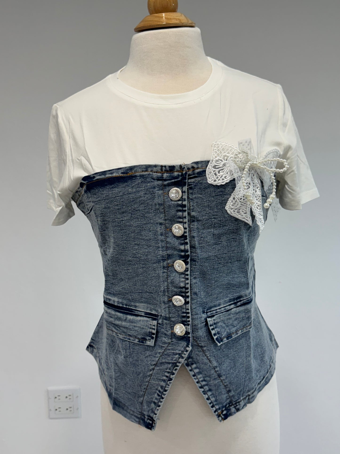 Lace Bow Top