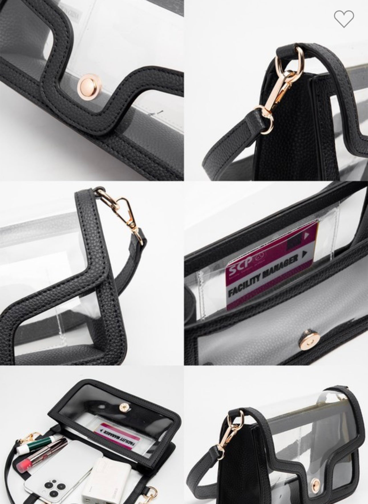 Black, Gold & Tan Transparent Bag