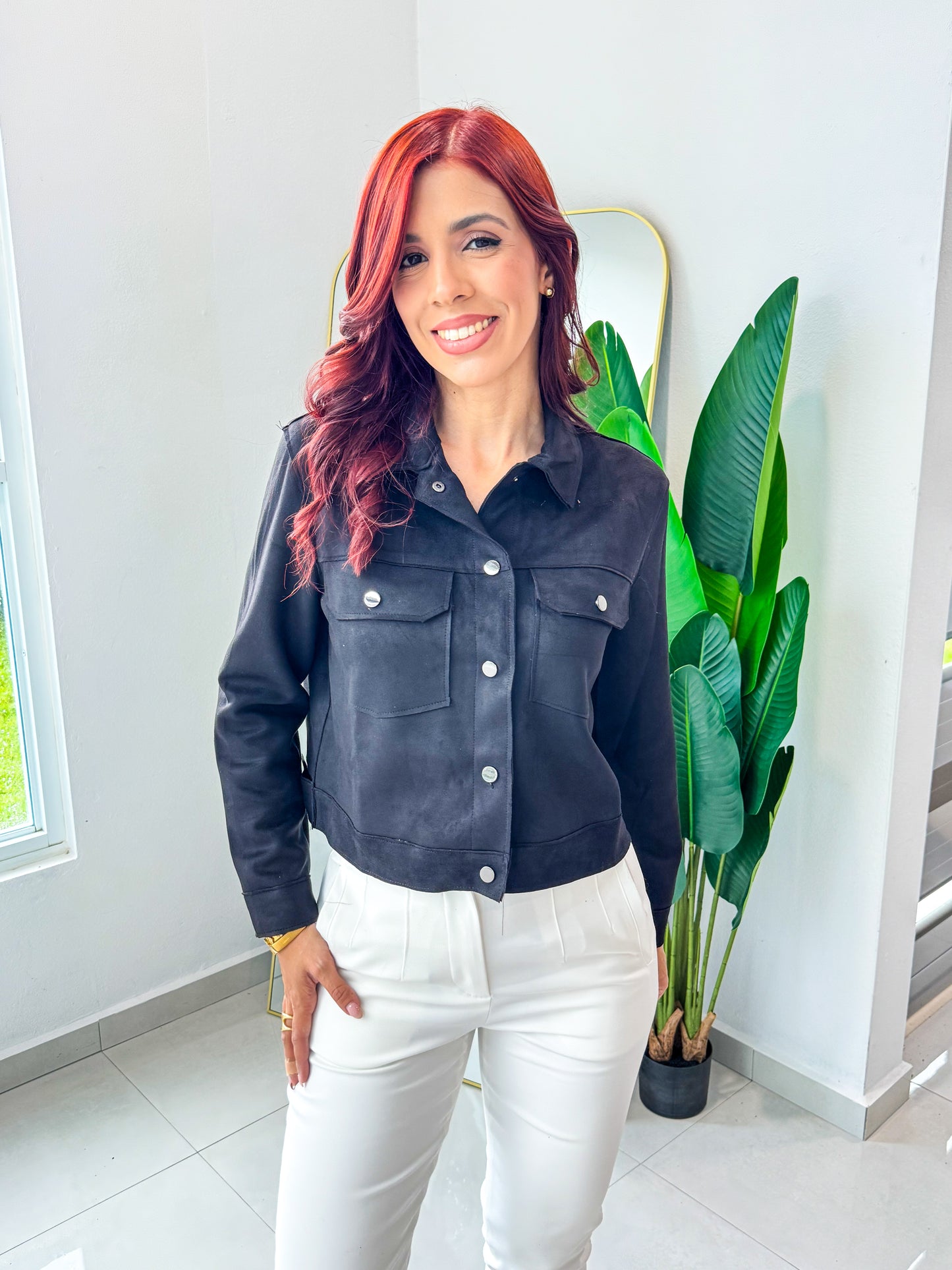 “Maritza” Suede Black Jacket