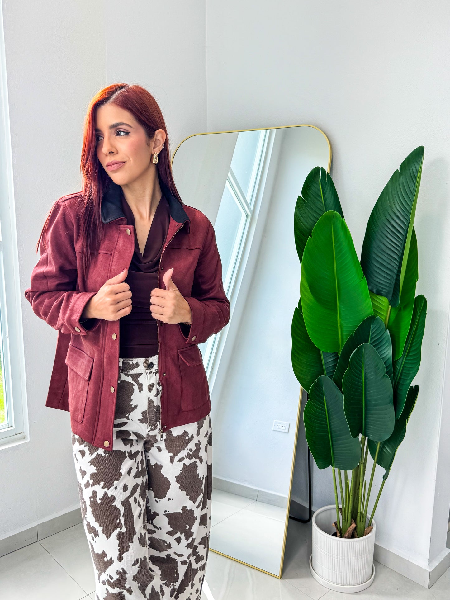 “Giana” Burgundy Jacket