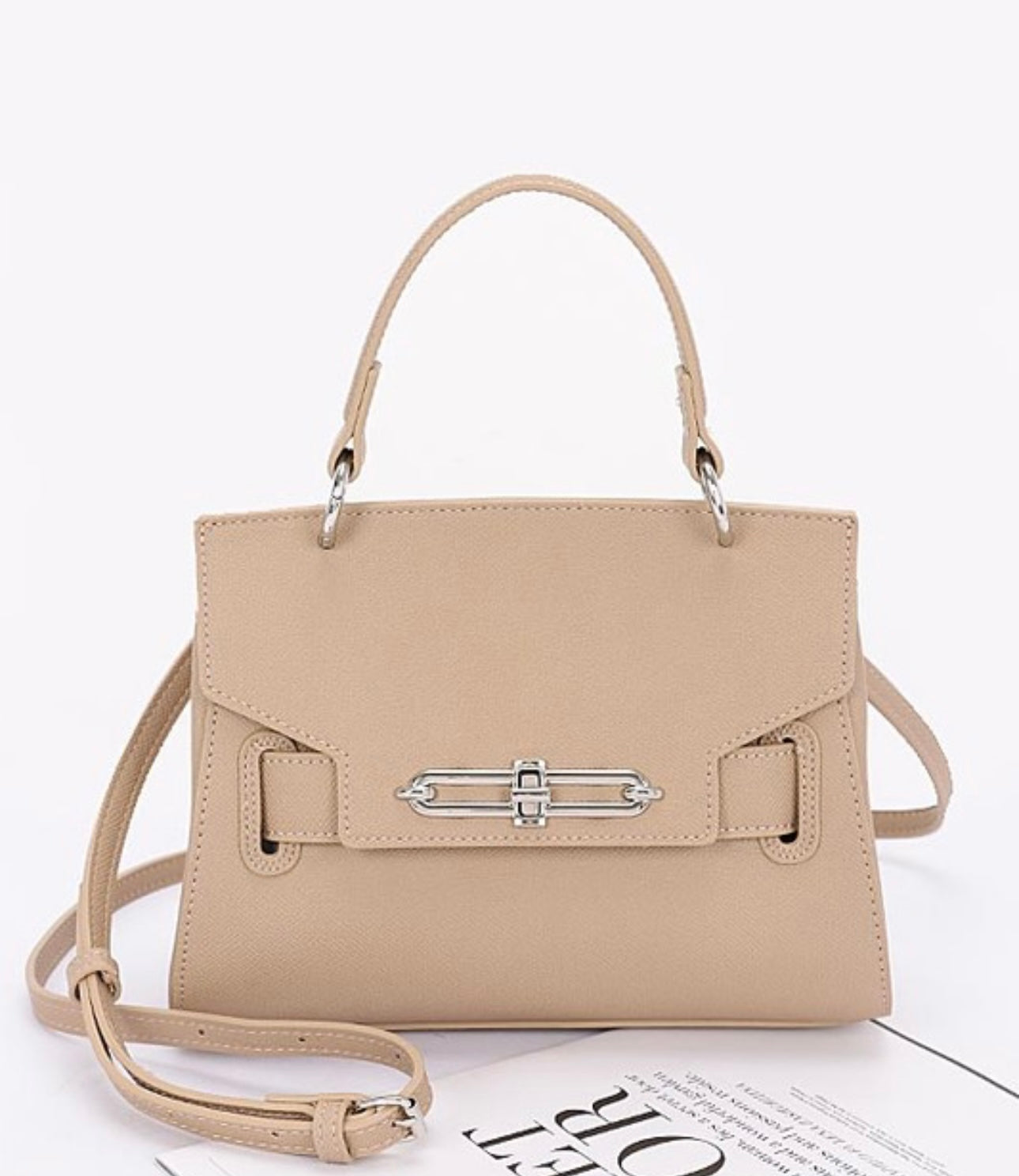 Faux Leather Black & Beige Bag
