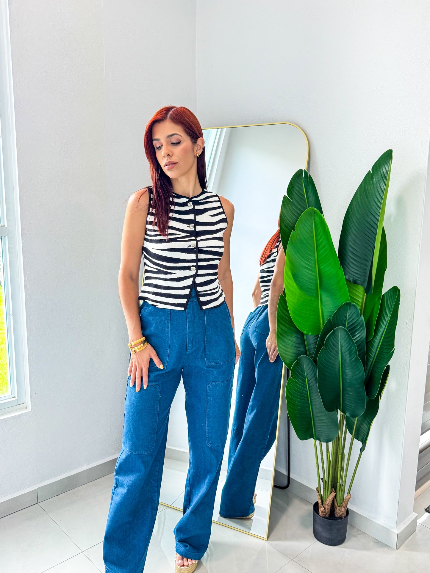 “Tamara” Zebra Top