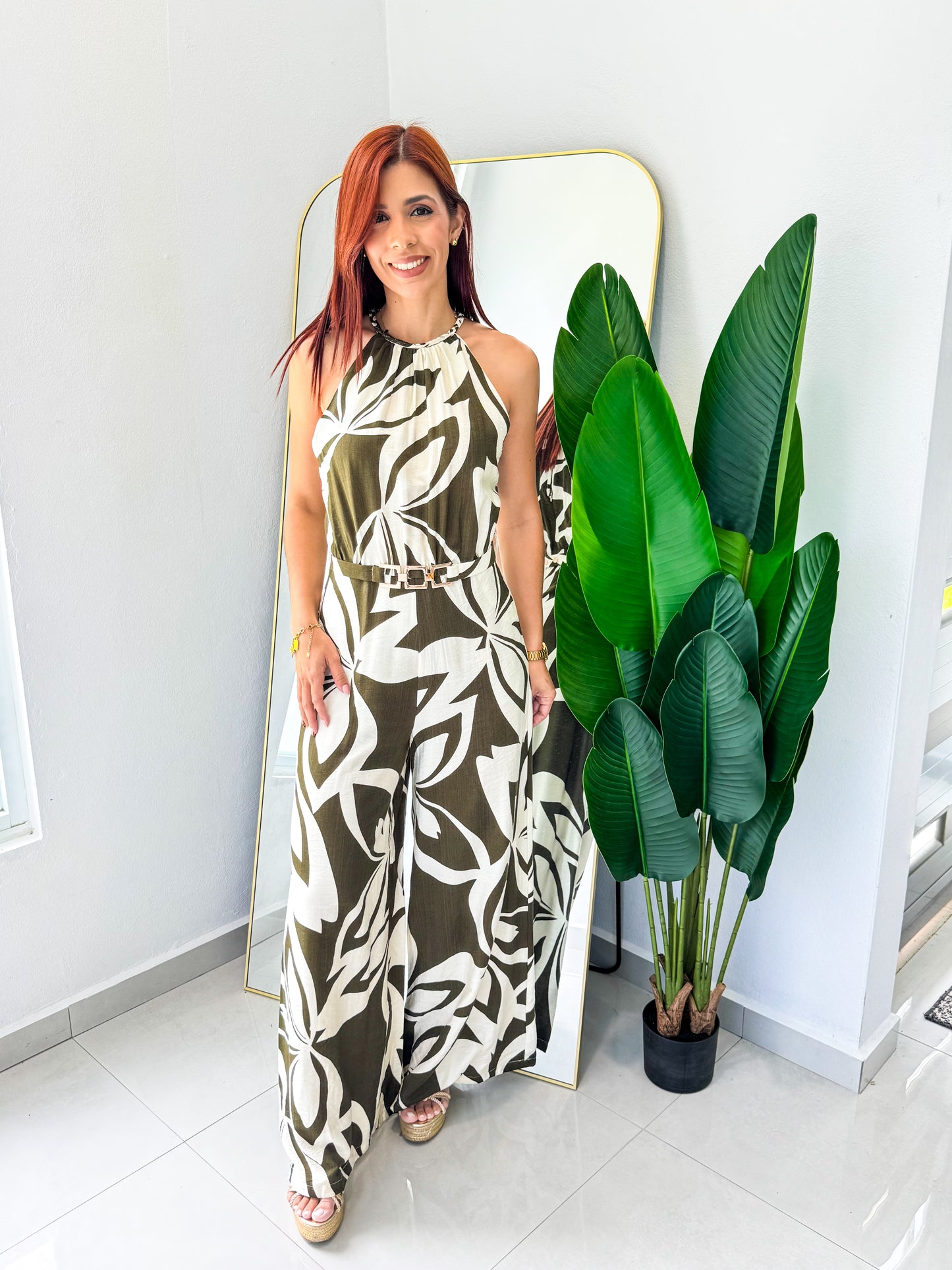“Silvia” Olive Jumpsuit