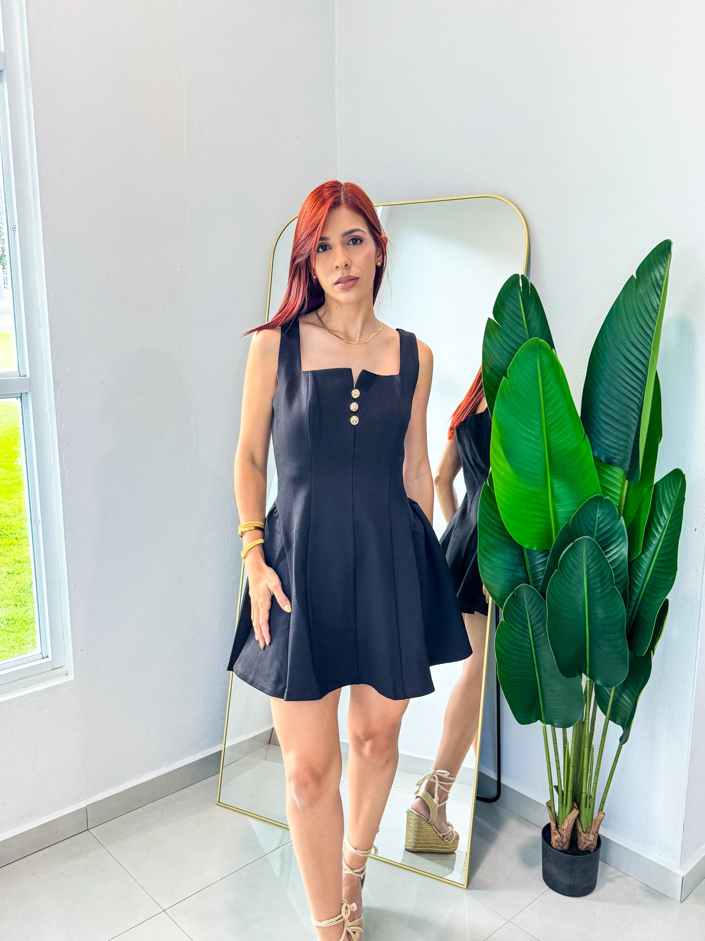 “Karen” Black Short Dress