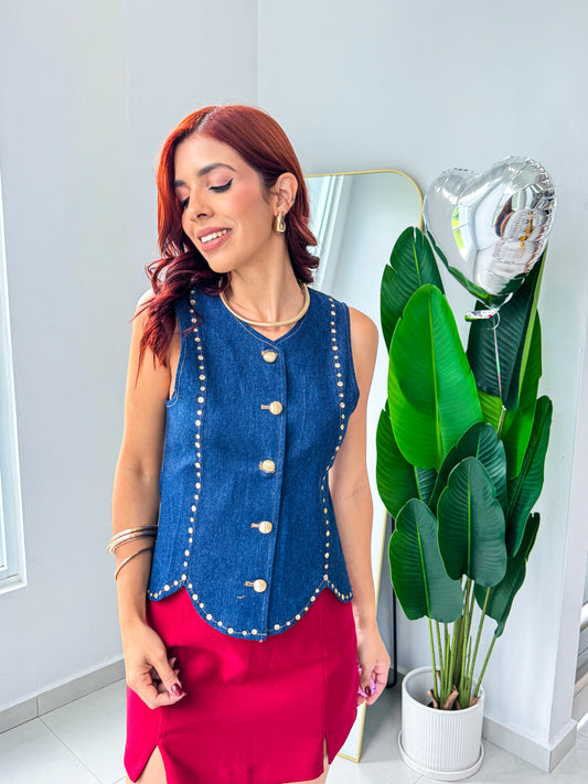 “Lisandra” Denim Top