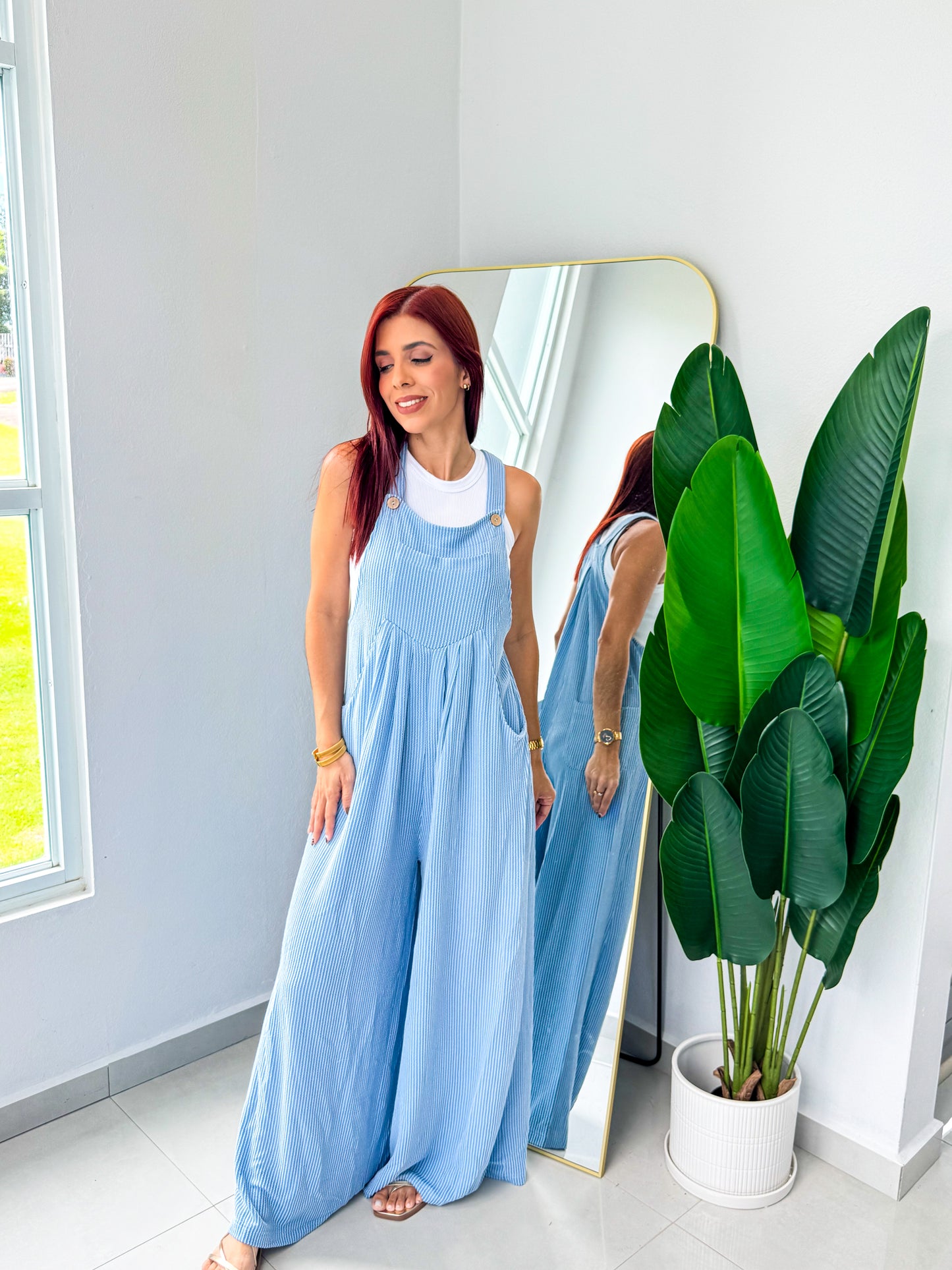 “Keila” Denim Blue Overall/Jumpsuit