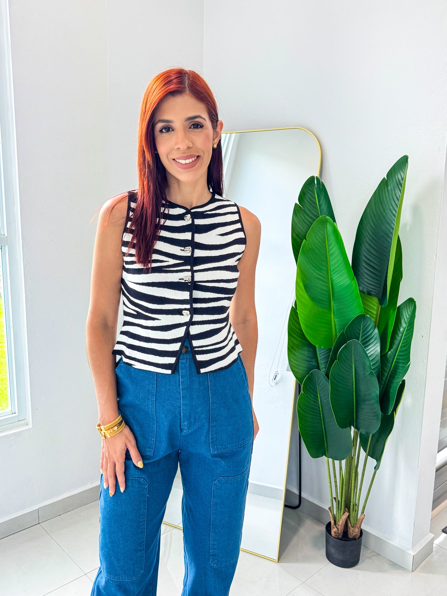 “Tamara” Zebra Top