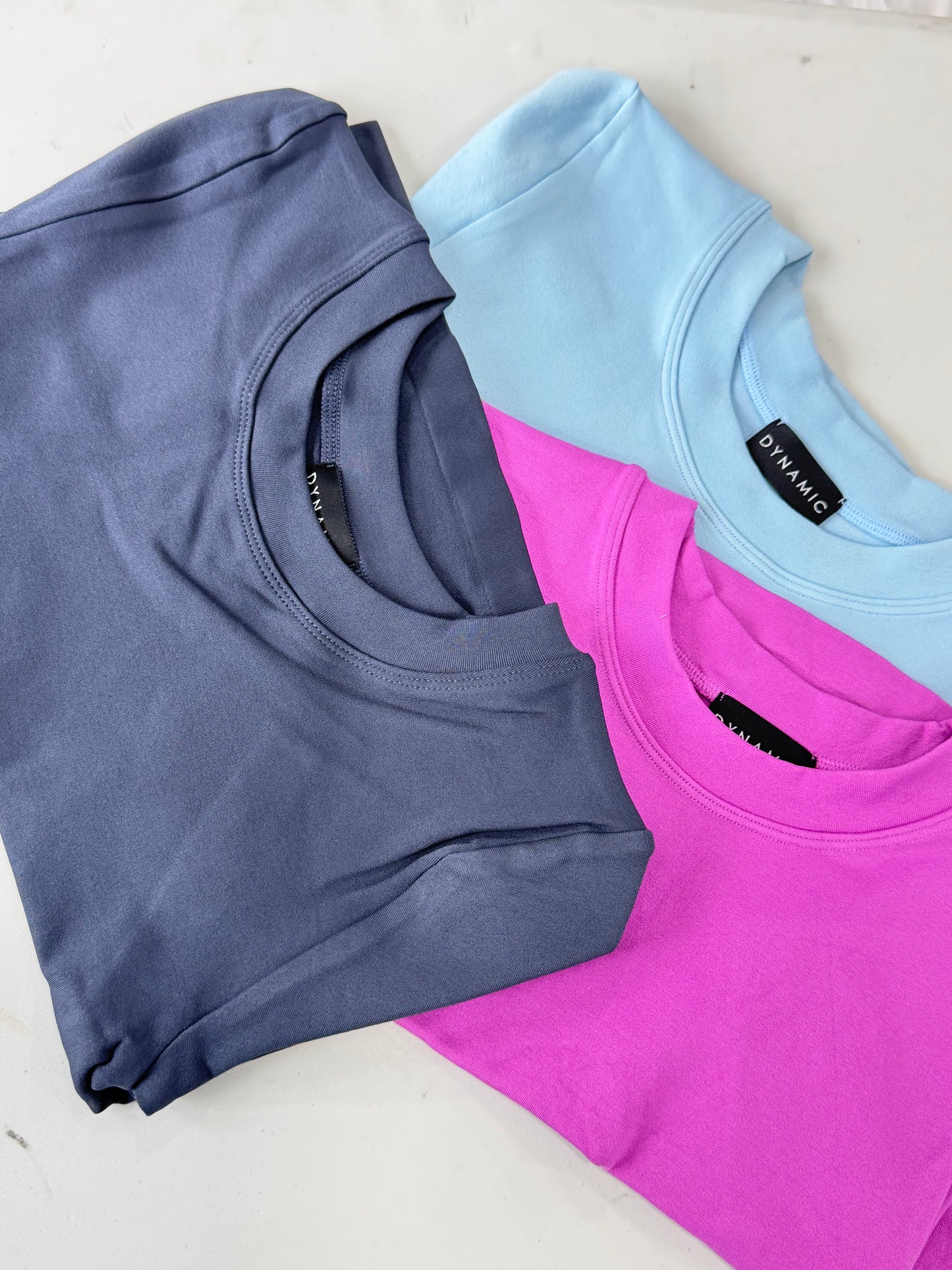 Short Sleeve Basic (Magenta, Steel Blue & Baby Blue)