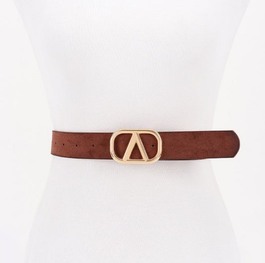 Coffe and Black Suede Belt