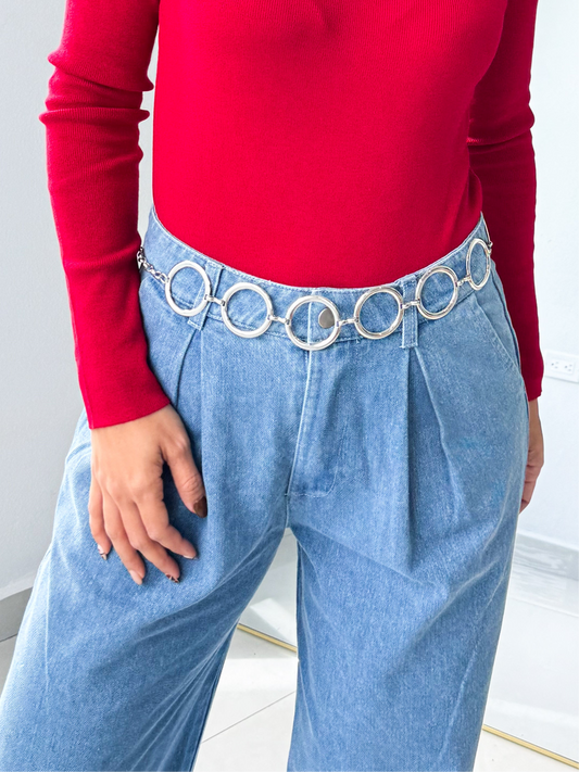 Round Chain Silver Belt