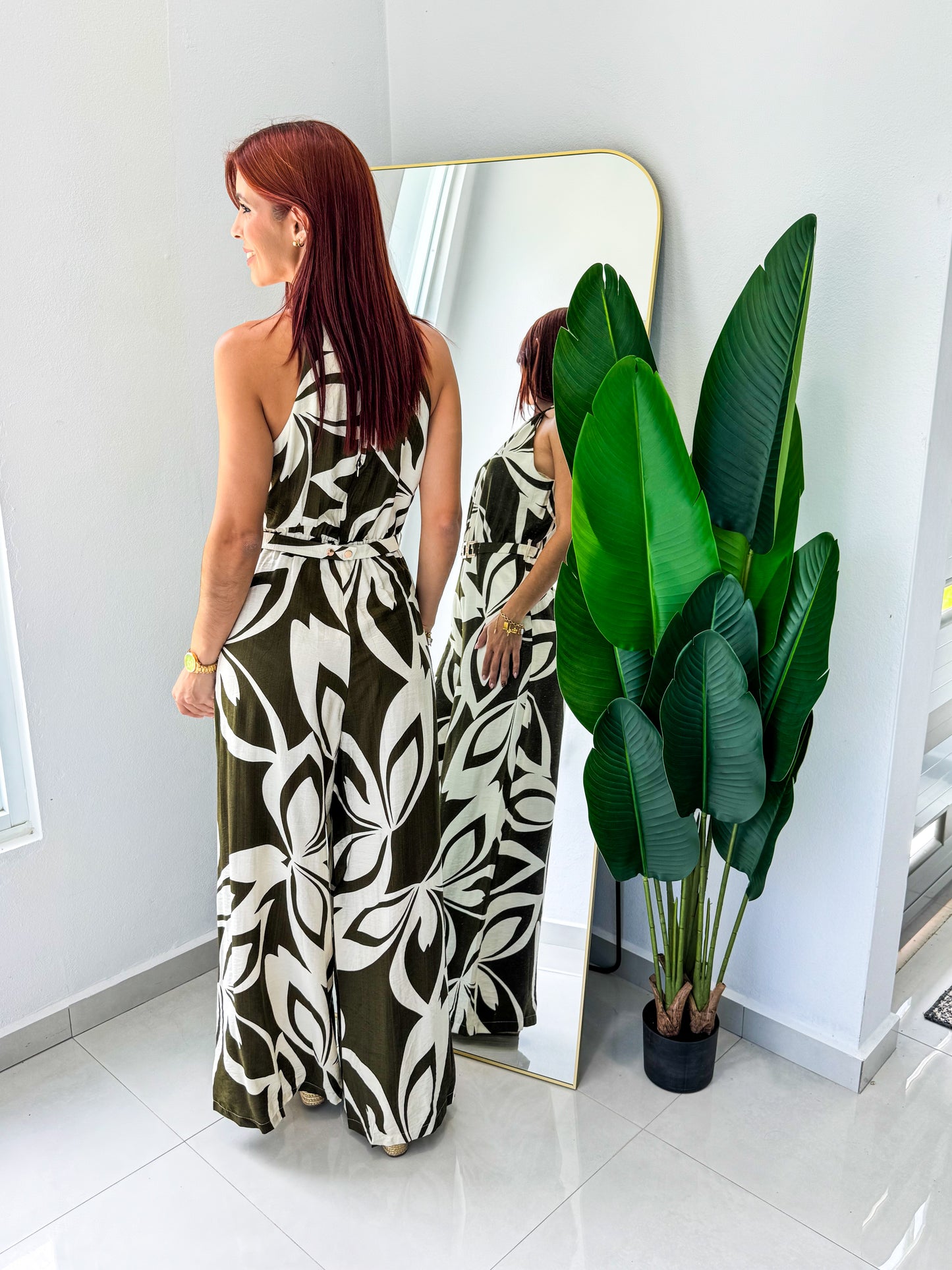 “Silvia” Olive Jumpsuit
