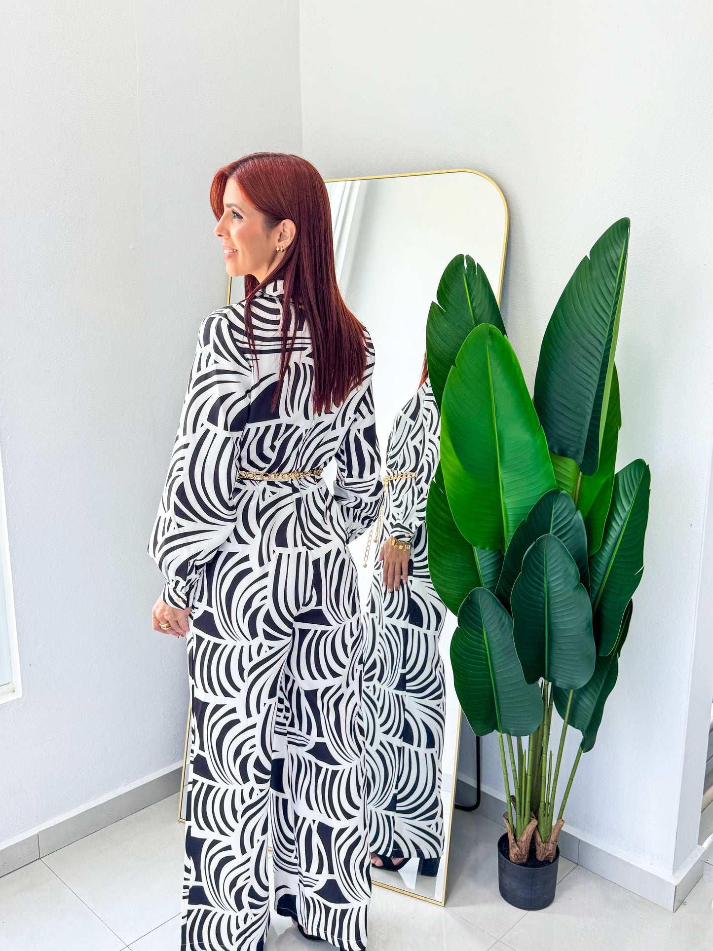 “Laura” Black/White Jumpsuit