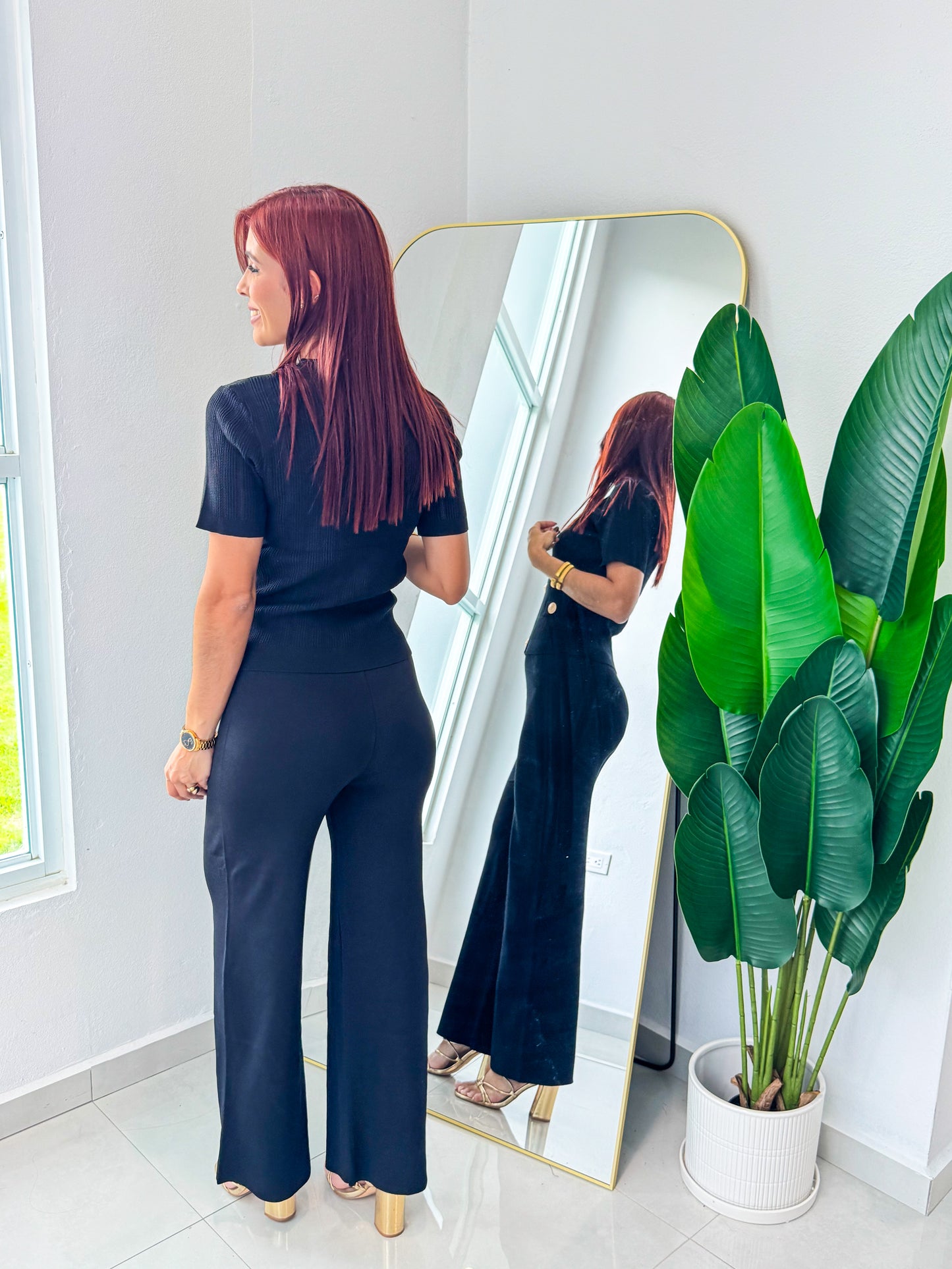 “Amneris” Black Knit Set