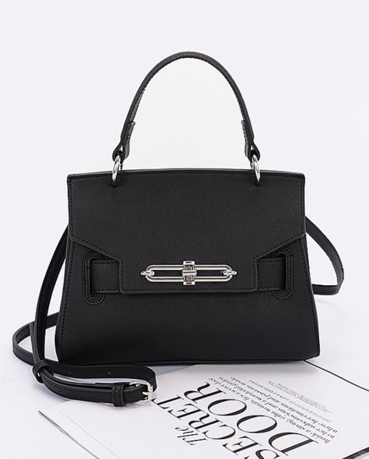 Faux Leather Black & Beige Bag