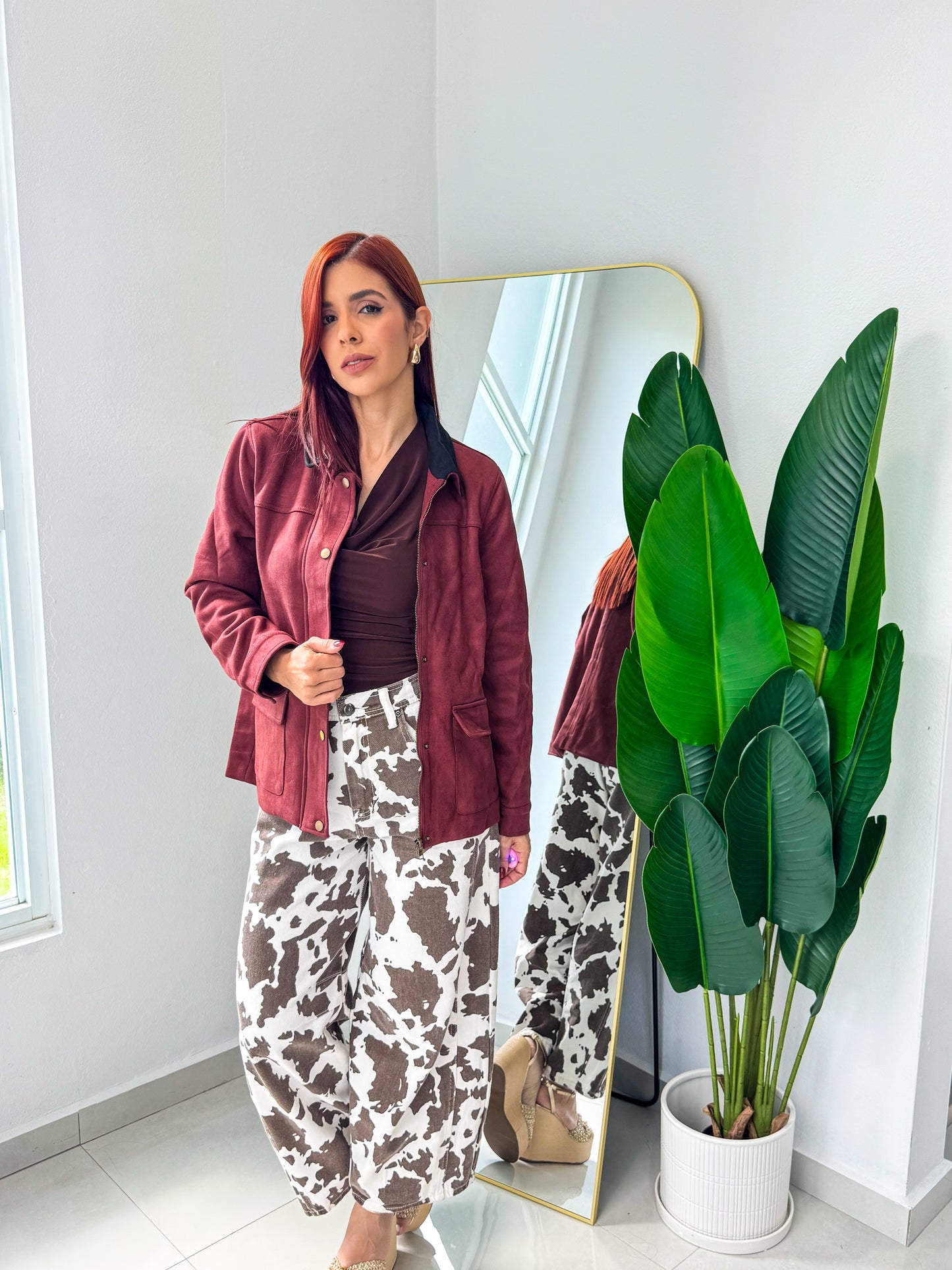 “Giana” Burgundy Jacket