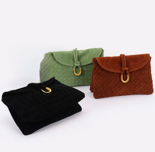 Suede Bags (Black, Green & Brown)