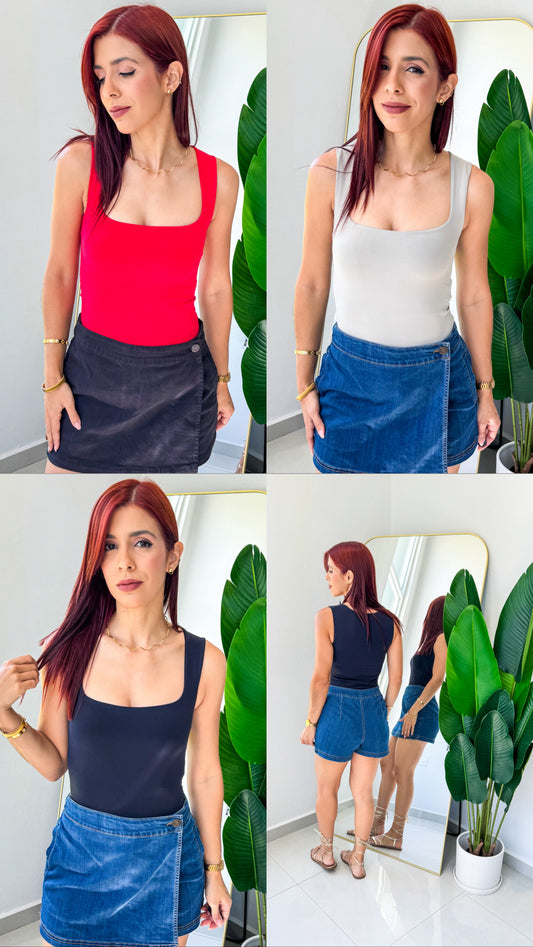 Basics Bodysuit (Red, Black & Grey)