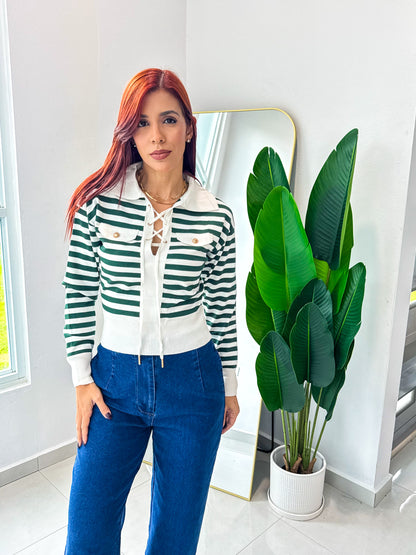 “Maite” Long Sleeve Stripe Top