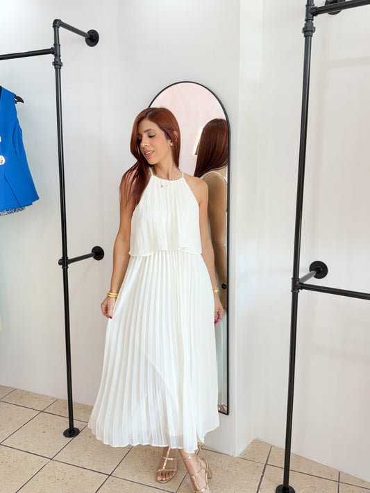 “Catalina” Cream Midi Dress