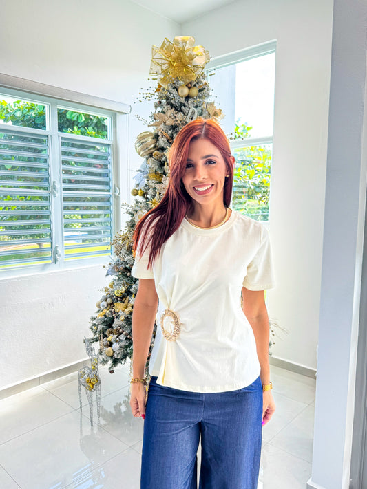 “Chelsie” Ivory Top