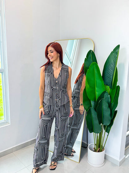 “Sheila” Black Printed Set