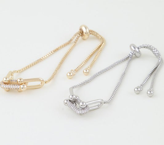Zirconia Chain Gold & Silver Bracelet