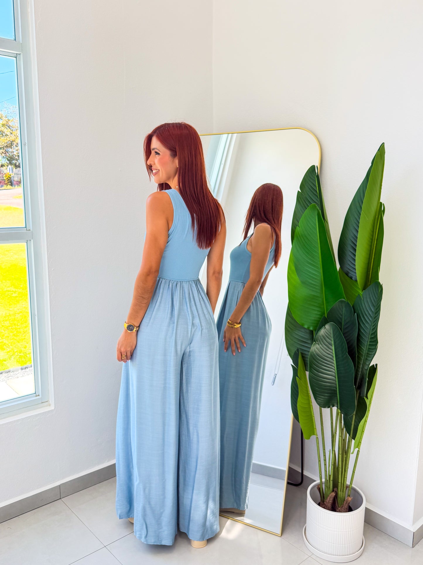 “Krystal” Light Blue Jumpsuit