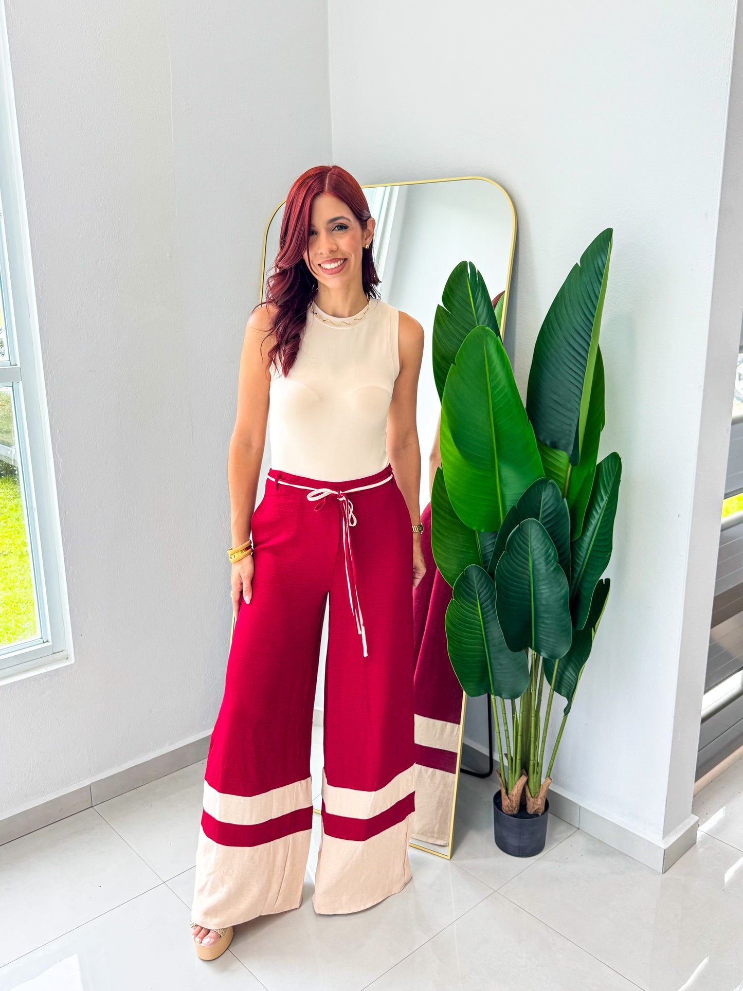 “Ariana” Wine Beige Palazo