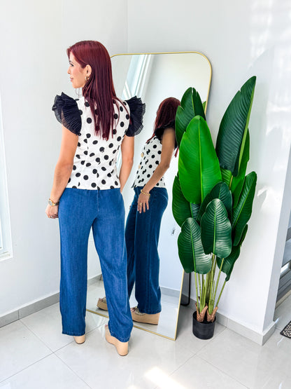 “Mayra” Polka Dots Top