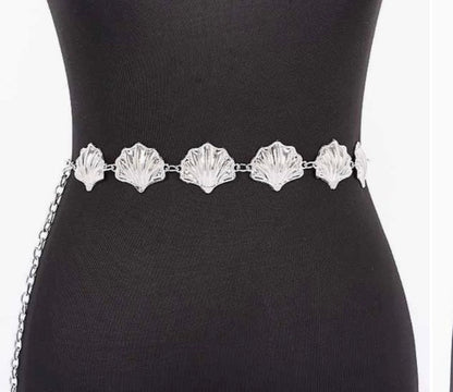 Multi Shell Chain Belt Gold and Silver