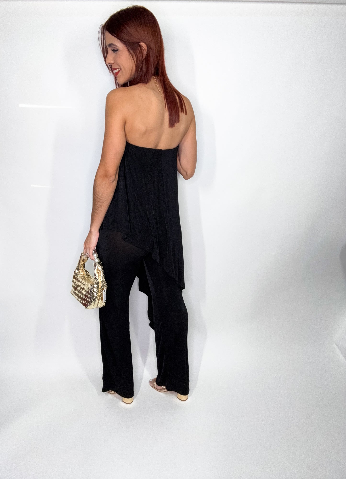 “Alondra” Black Tunic Jumpsuit