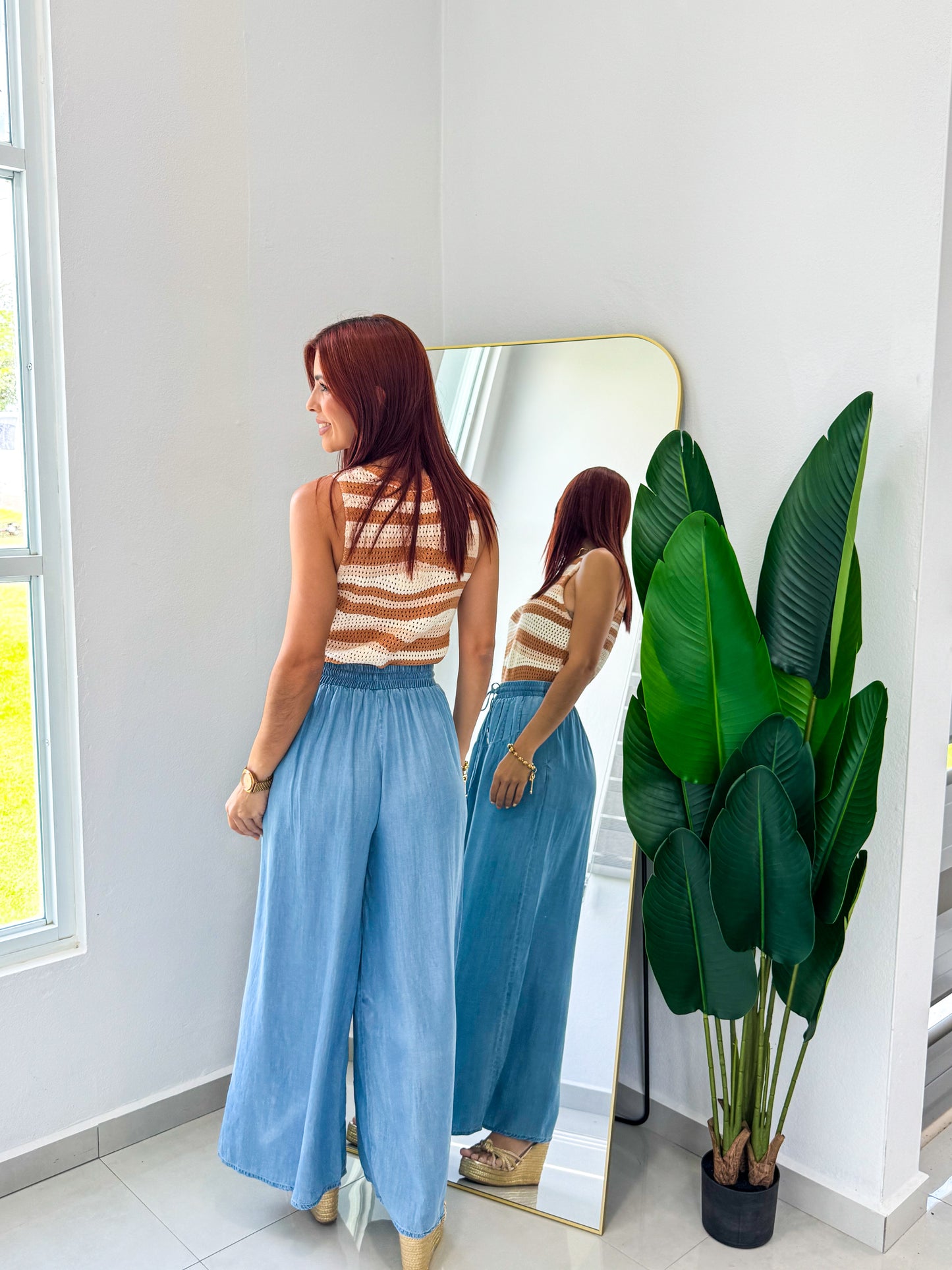 “Lorena” Light Denim Color Pant