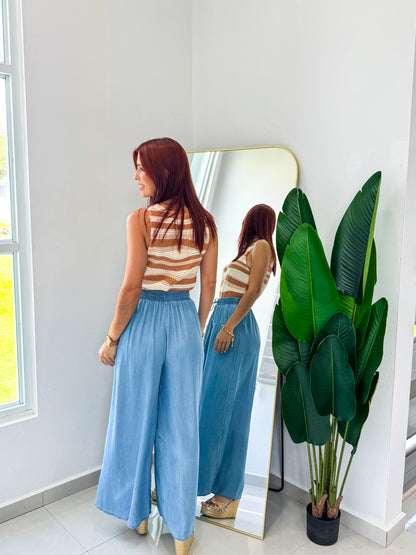 “Lorena” Light Denim Color Pant