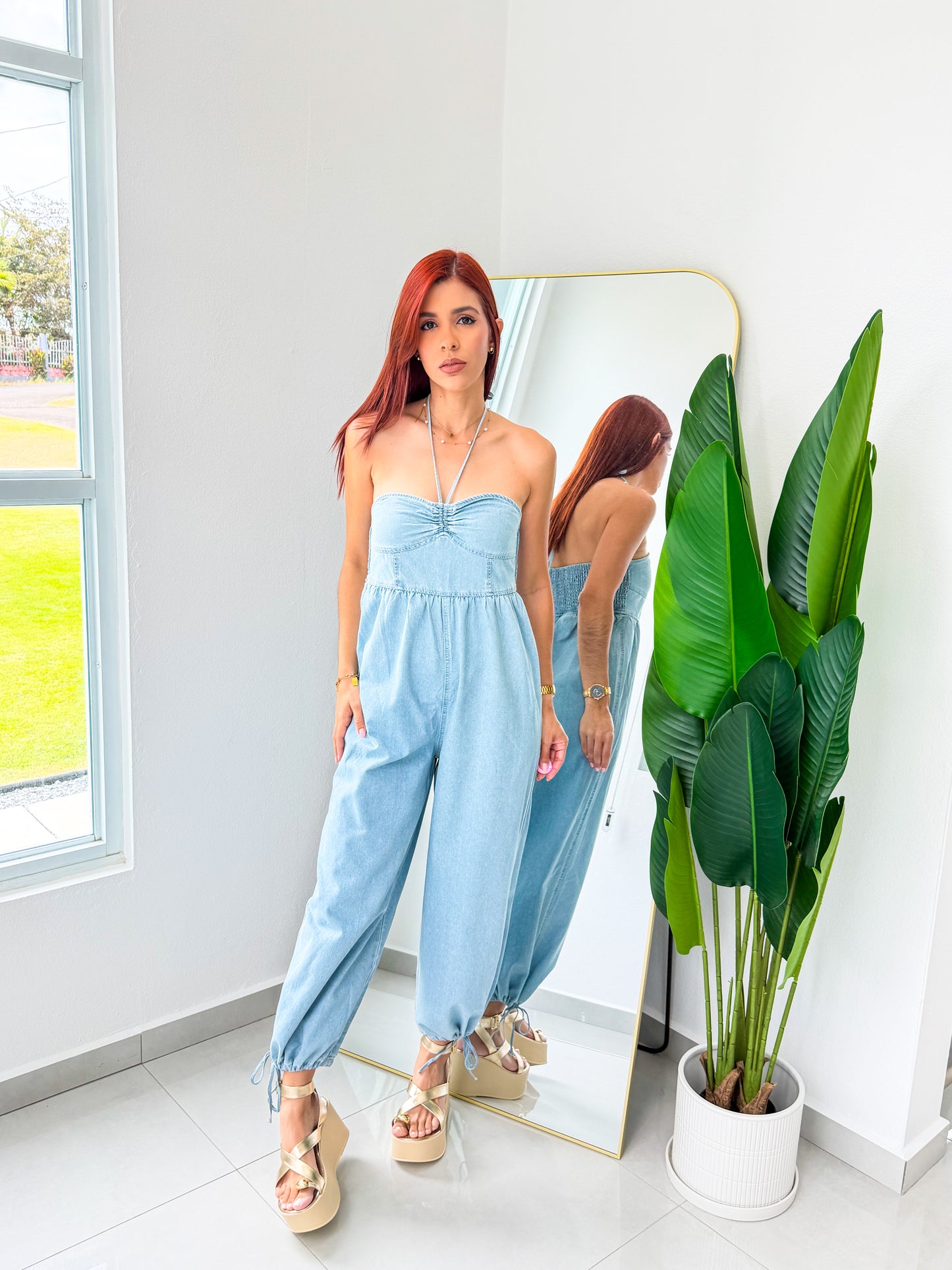 “Salomé” Denim Jumpsuit