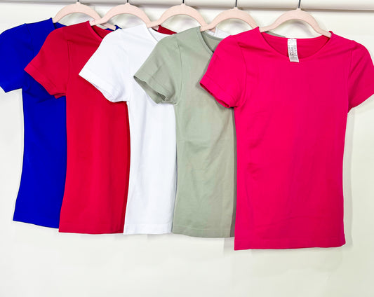 Short Sleeve Basics (royal,raspberry,blanco, gris y fucsia)