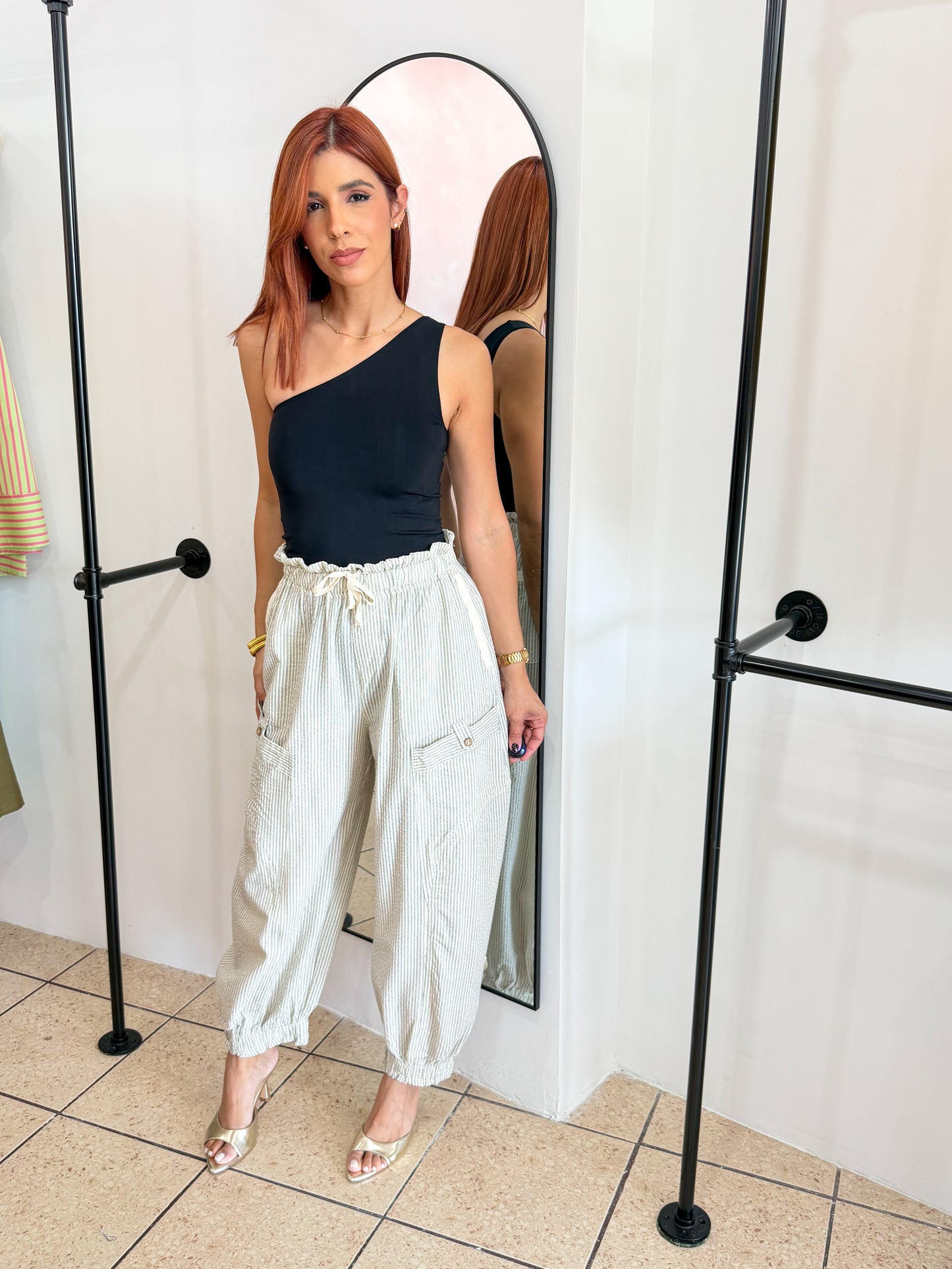 “Irene” Barrel/Balloon Ivory Pant