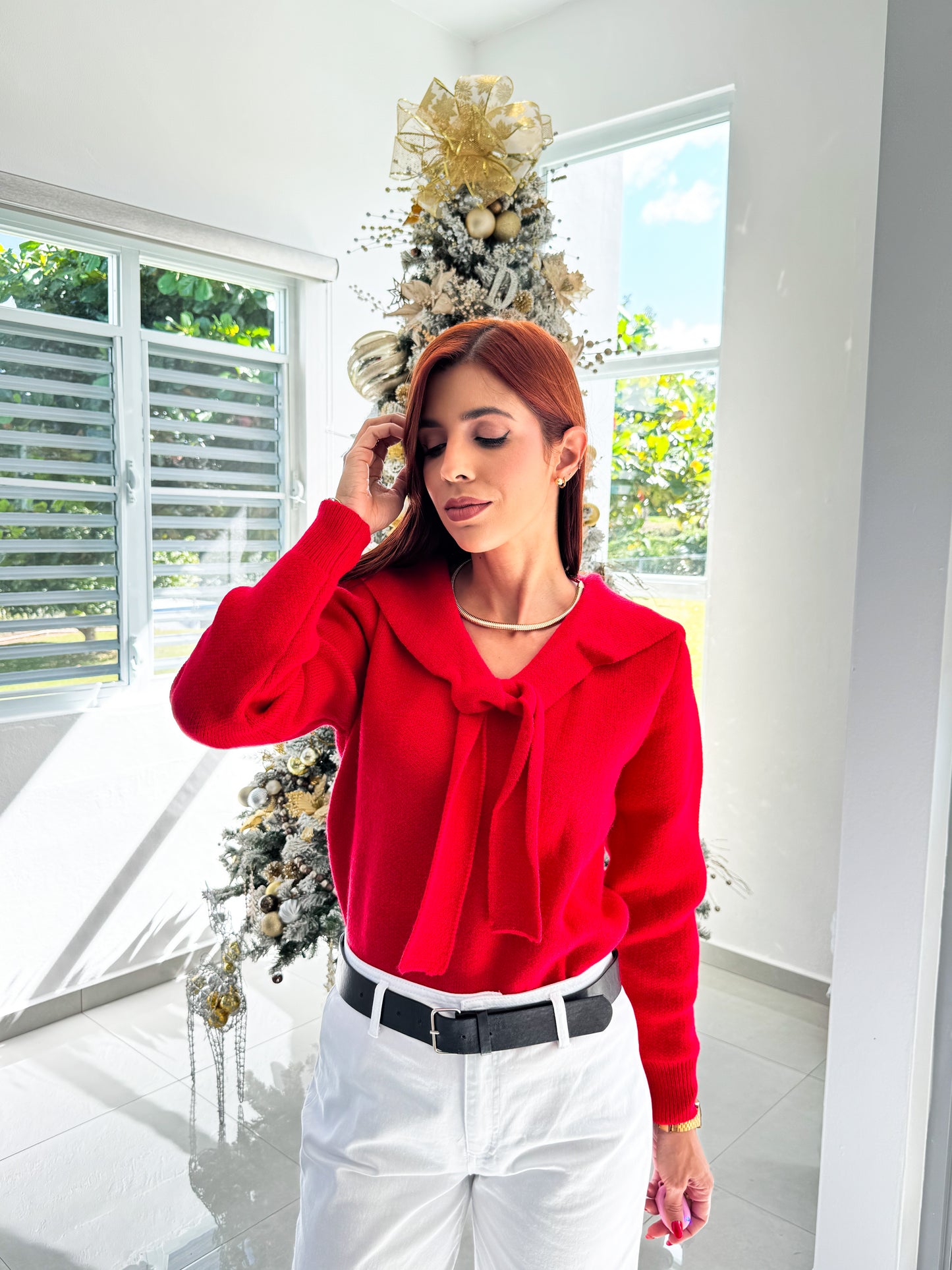 “Miranda” Red Sweater