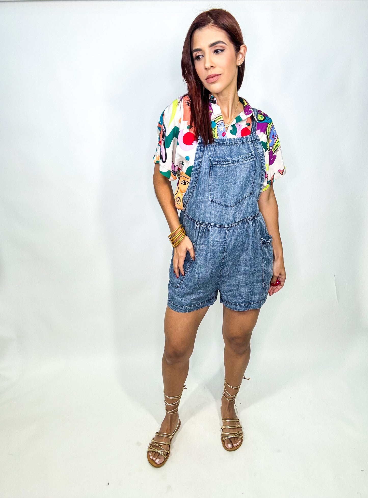 “Marilyn” Short Denim Overall