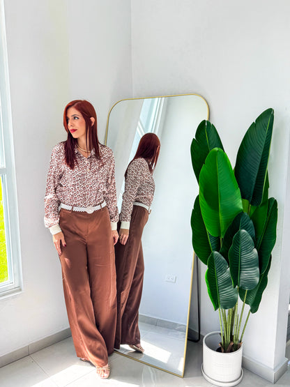 “Lisa” Chocolate Belted Pant