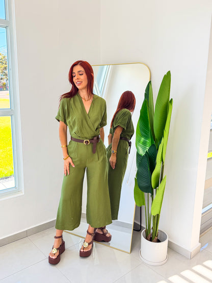 “Selena” Green Jumpsuit