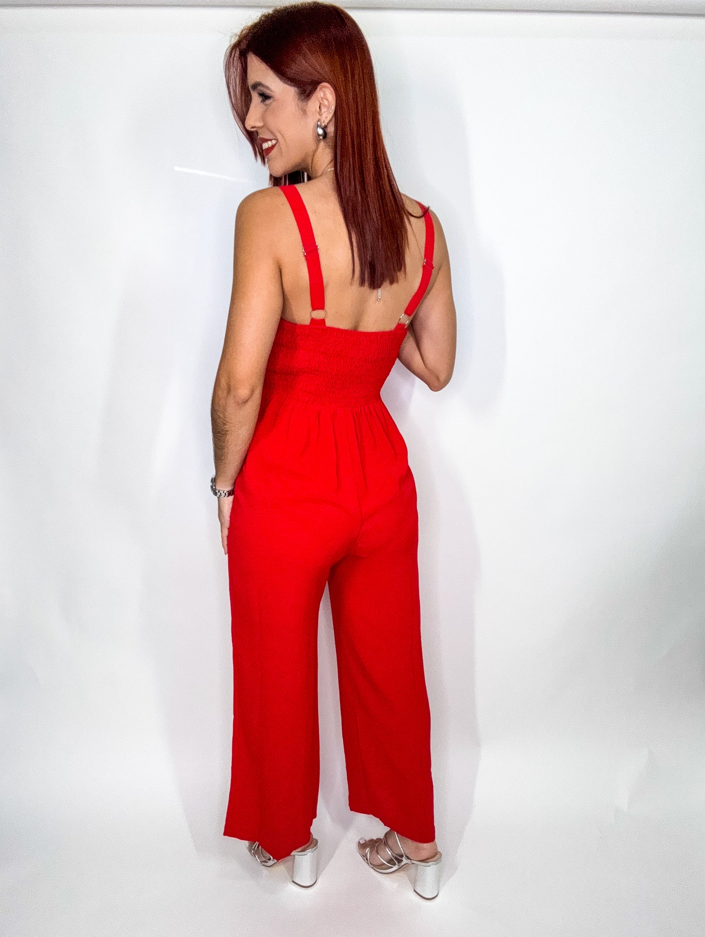 “Catalina” Red Jumpsuit