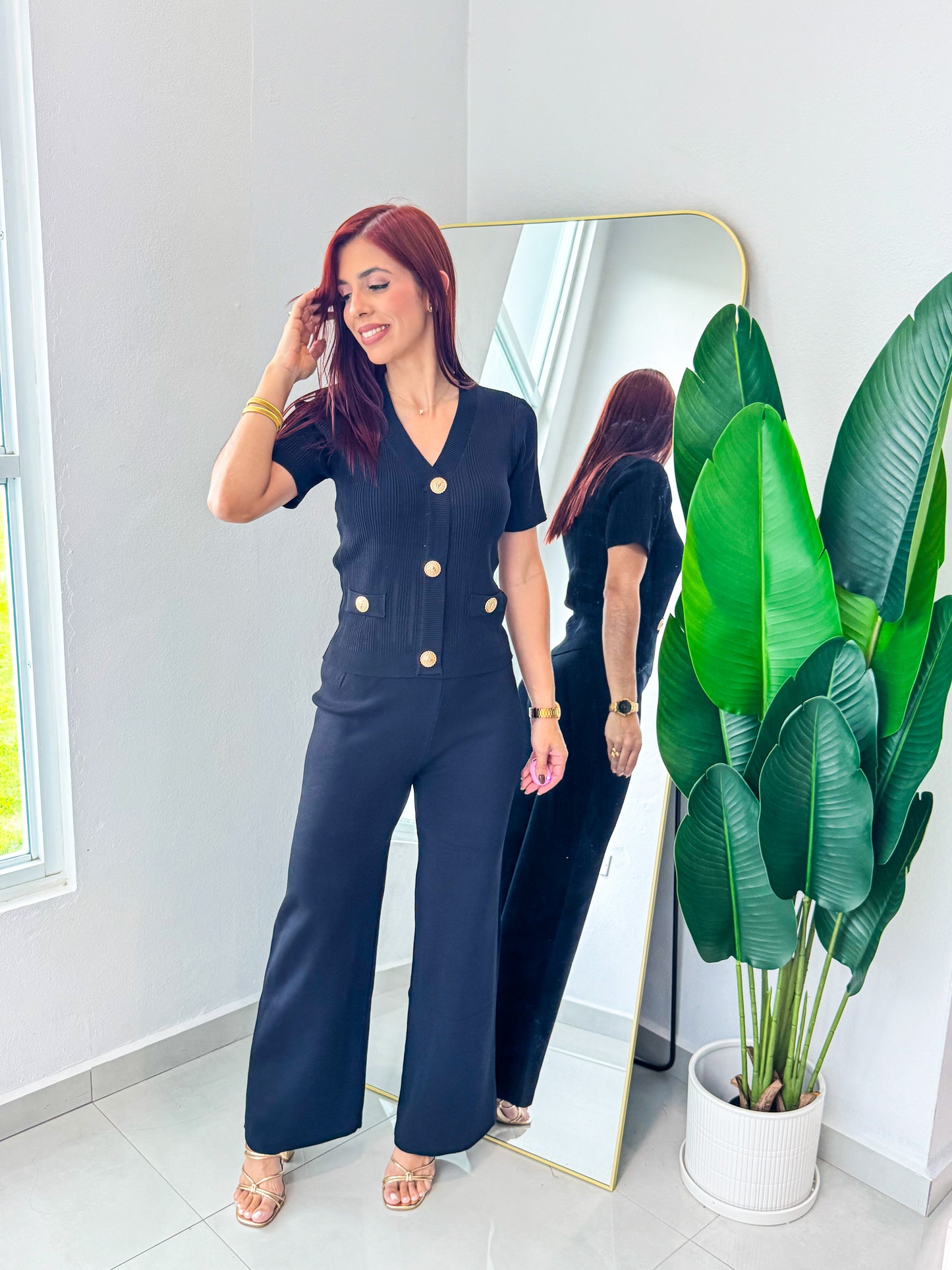 “Amneris” Black Knit Set