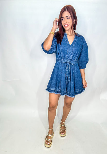 “Lorian” Denim Short Dress